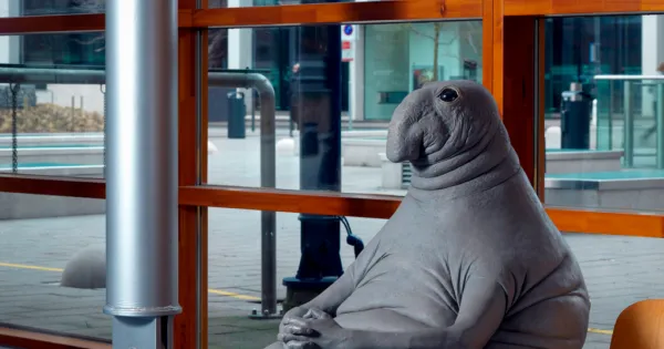 The seated sea elephant at LUMC - Top 450 Universiteit Leiden